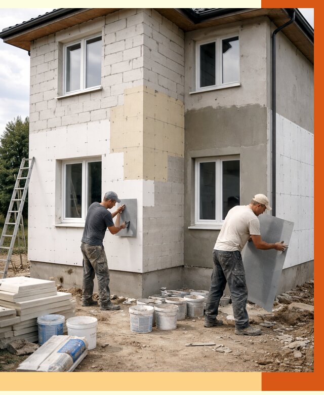 Утепление дома из газобетона в Кронштадте от 4382 руб./м² — заказать у ТепломастерКрн