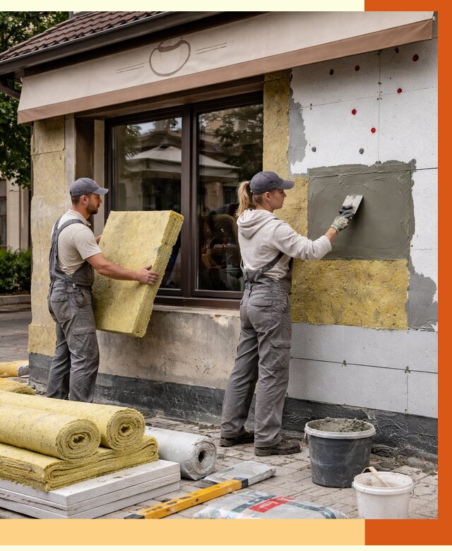Утепление кафе в Кронштадте от 4382 руб/м2 — комплексно под ключ | ТепломастерКрн